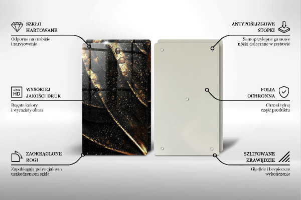 Üveg vágódeszka Aranylemez