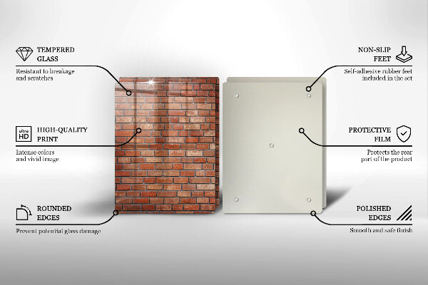 Üveg vágódeszka Téglafal fal