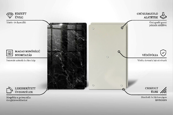 Üveg vágódeszka Elegáns márvány