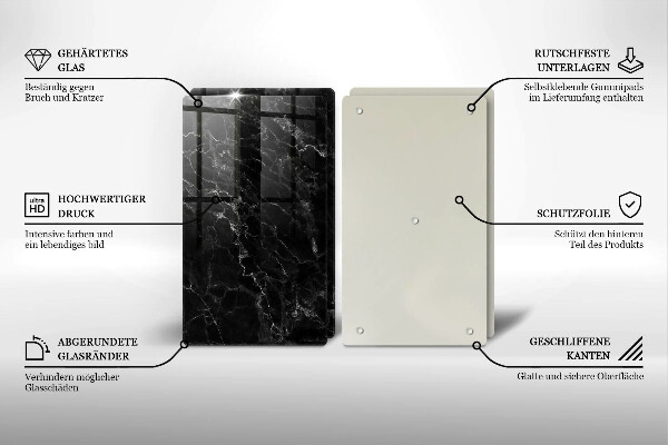 Üveg vágódeszka Elegáns márvány