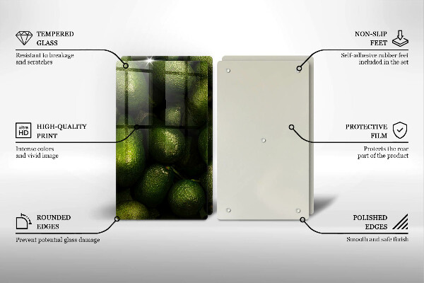 Üveg vágódeszka Avokádó gyümölcs