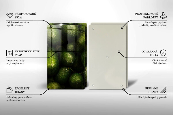 Üveg vágódeszka Avokádó gyümölcs