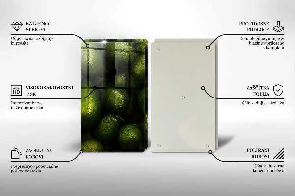 Üveg vágódeszka Avokádó gyümölcs