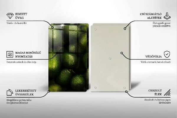 Üveg vágódeszka Avokádó gyümölcs