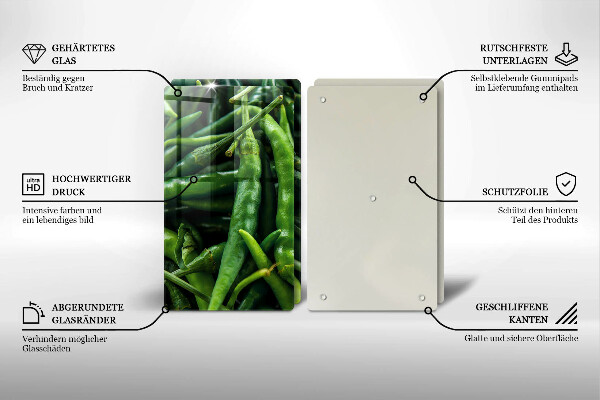 Üveg vágódeszka Borsó hüvely