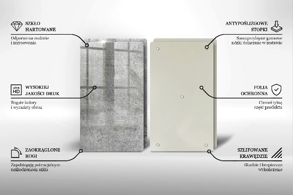 Üveg vágódeszka Beton textúra