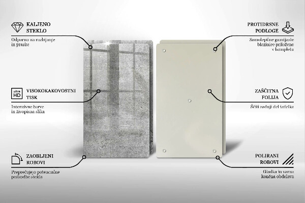 Üveg vágódeszka Beton textúra