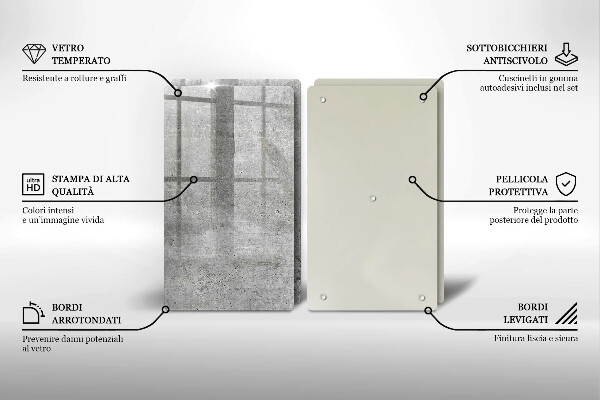 Üveg vágódeszka Beton textúra