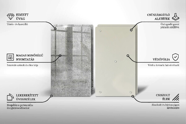 Üveg vágódeszka Beton textúra