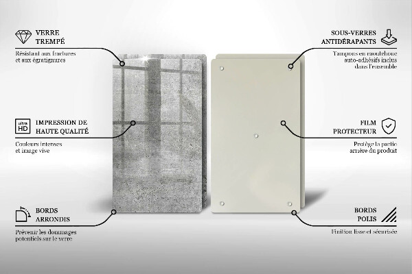 Üveg vágódeszka Beton textúra