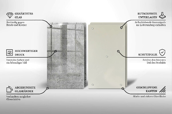 Üveg vágódeszka Beton textúra