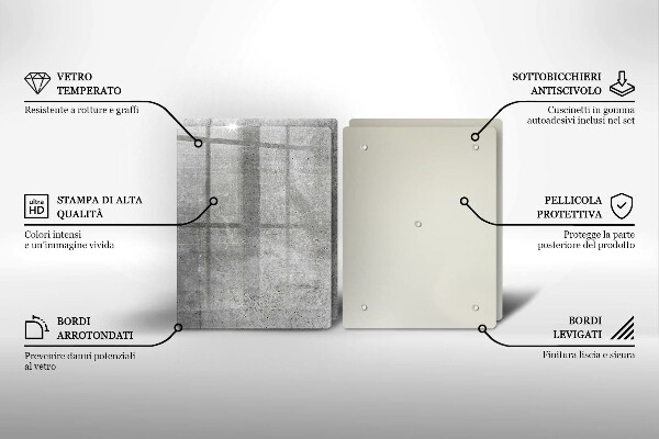 Üveg vágódeszka Beton textúra