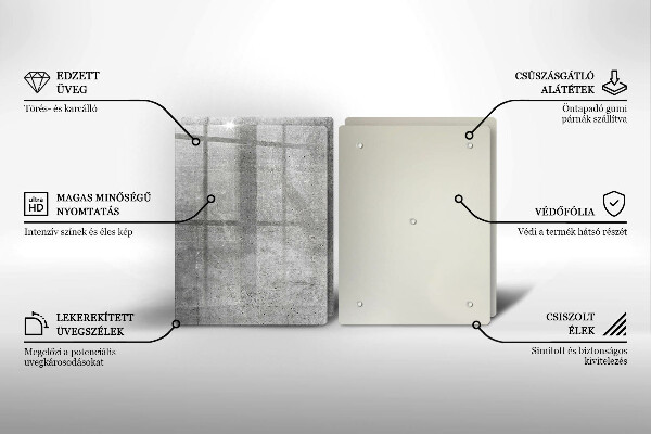 Üveg vágódeszka Beton textúra
