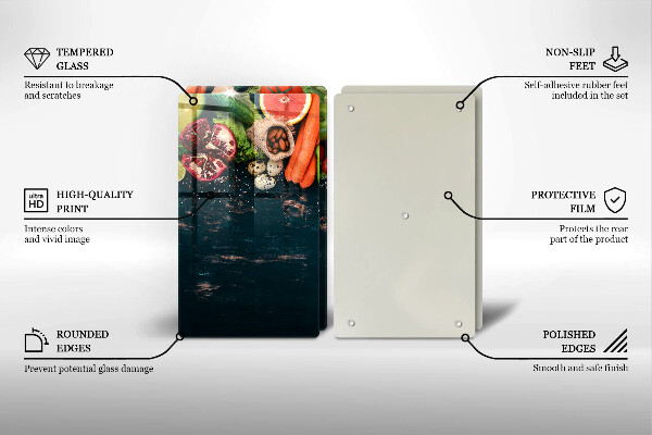 Üveg vágódeszka Gyümölcsök és zöldségek