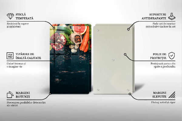 Üveg vágódeszka Gyümölcsök és zöldségek