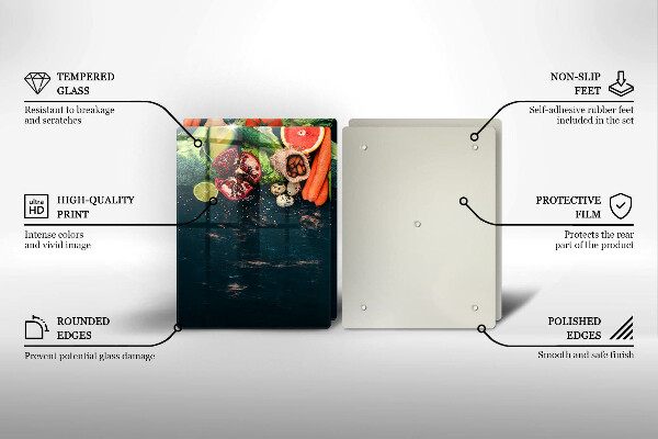 Üveg vágódeszka Gyümölcsök és zöldségek