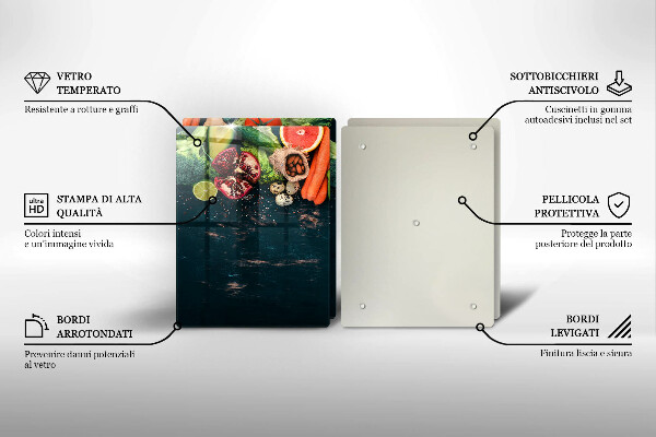 Üveg vágódeszka Gyümölcsök és zöldségek