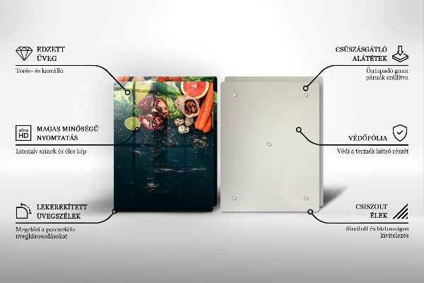 Üveg vágódeszka Gyümölcsök és zöldségek