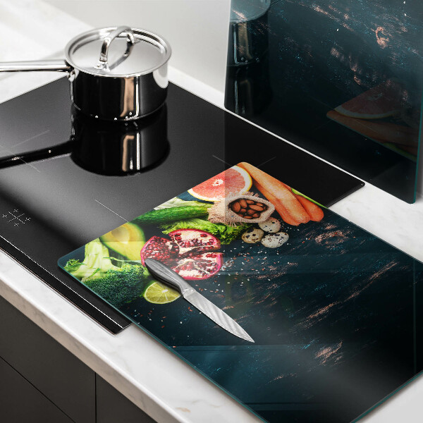 Üveg vágódeszka Gyümölcsök és zöldségek