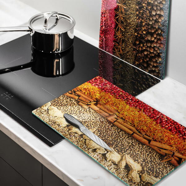 Üveg vágódeszka Színes fűszerek
