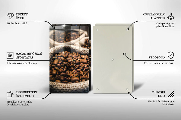 Üveg vágódeszka Zsák kávébab