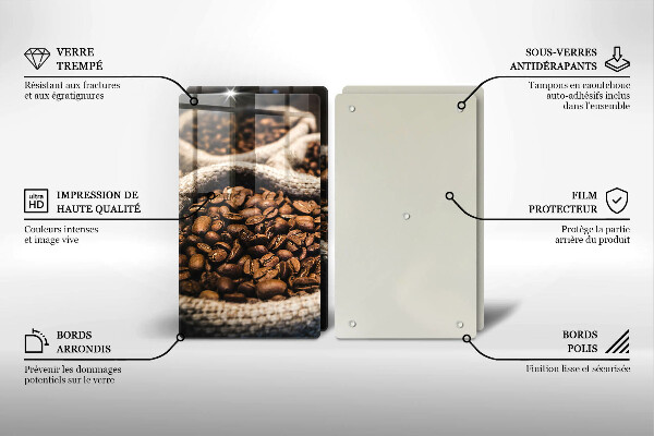 Üveg vágódeszka Zsák kávébab