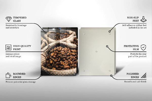 Üveg vágódeszka Zsák kávébab