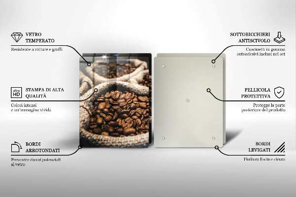 Üveg vágódeszka Zsák kávébab