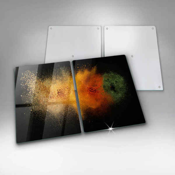 Üveg vágódeszka Színes fűszerek