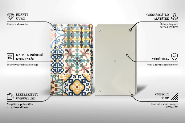 Üveg vágódeszka Dekoratív csempe