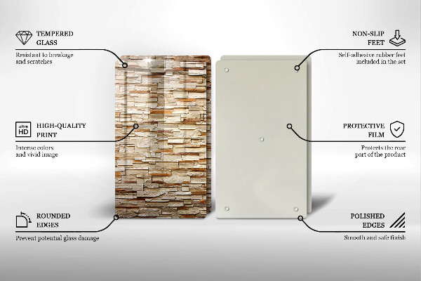 Üveg vágódeszka Díszítő kövek textúrája