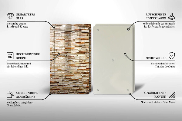 Üveg vágódeszka Díszítő kövek textúrája