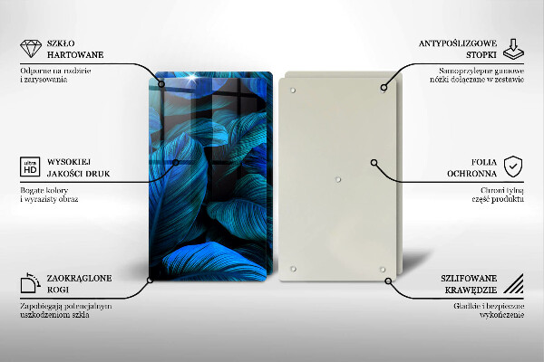 Üveg vágódeszka Dzsungel növényzet levelei