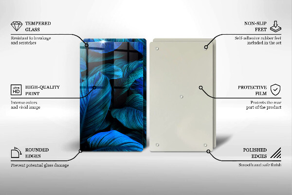 Üveg vágódeszka Dzsungel növényzet levelei