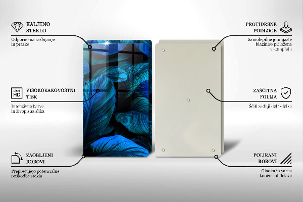 Üveg vágódeszka Dzsungel növényzet levelei