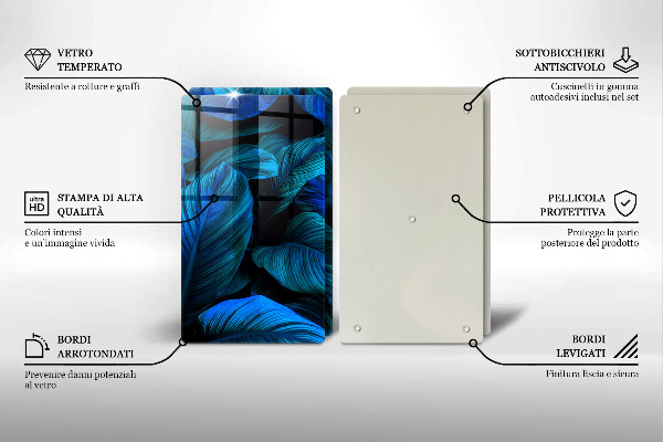 Üveg vágódeszka Dzsungel növényzet levelei