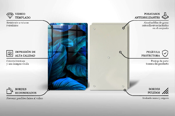 Üveg vágódeszka Dzsungel növényzet levelei