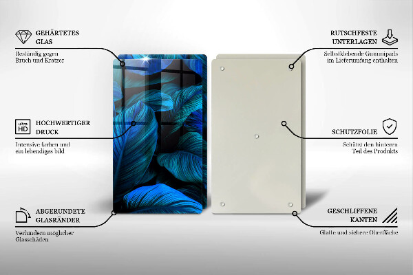 Üveg vágódeszka Dzsungel növényzet levelei