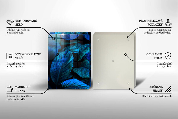 Üveg vágódeszka Dzsungel növényzet levelei