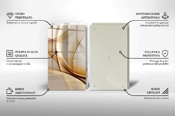 Üveg vágódeszka Absztrakt formák