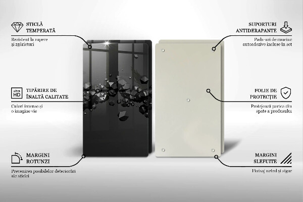 Üveg vágódeszka 3D alakzatok absztrakció