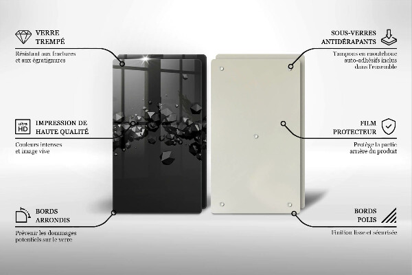 Üveg vágódeszka 3D alakzatok absztrakció