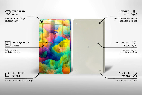 Üveg vágódeszka Színes absztrakció