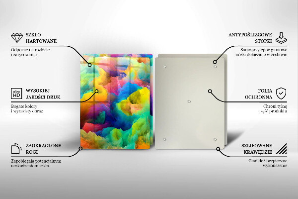 Üveg vágódeszka Színes absztrakció
