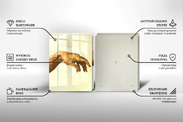 Üveg vágódeszka Ádám kezeinek teremtése