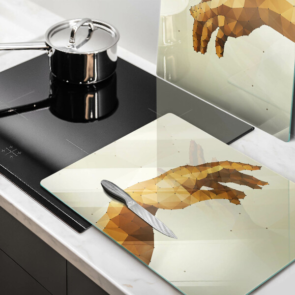 Üveg vágódeszka Ádám kezeinek teremtése