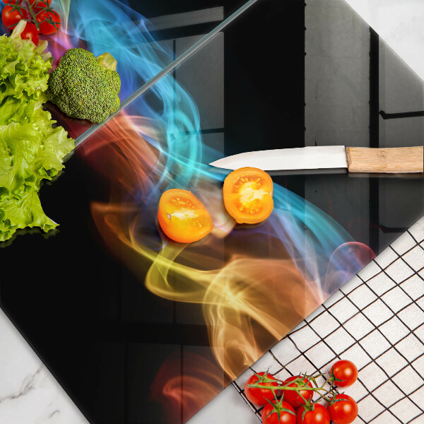 Üveg vágódeszka Színes füst