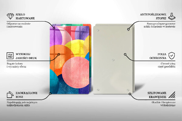 Üveg vágódeszka Színes körök