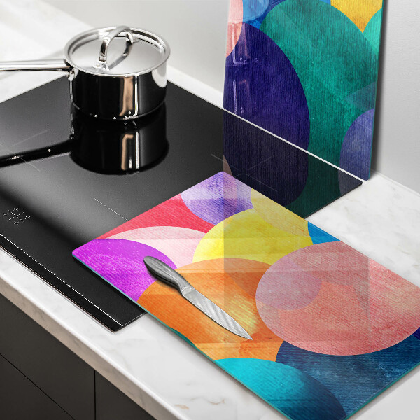 Üveg vágódeszka Színes körök