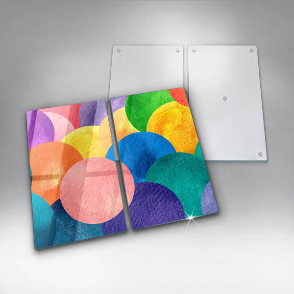 Üveg vágódeszka Színes körök